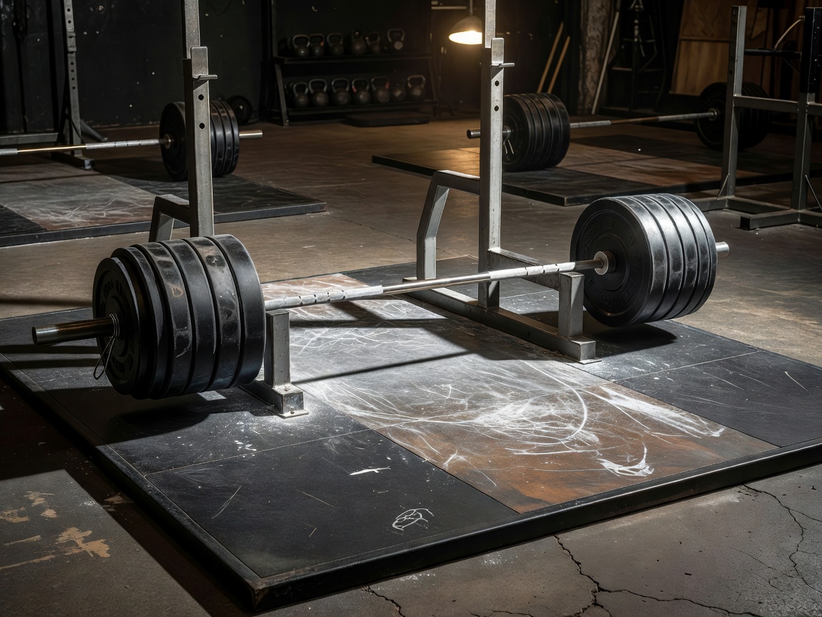 Barbell setup for extreme heavy lifting challenge